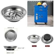 Round Magnetic Tray 4 Inchx 1.26 Inch Stainless Steel Magnet Tray Parts Holder Socket Screw Nuts Bolts Pin Washers Metal Parts - 4 X 1.26 Inch - View 1