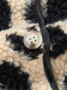 جاكيت صوفية نمط فهد مرقعة مبطنة بالحرارة، مناسبة لعيد الشكر، الارتداء اليومي، معطف الشتاء، متعددة الاستخدامات، جاكيت شتوية مبطنة للنساء