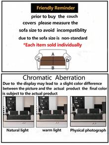 1件装四季通用沙发垫套，现代简约防滑沙发座垫保护套，防尘可水洗，柔软不易褪色，宠物友好，适用于L型及1/2/3/4人座沙发，可用于卧室、办公室、客厅。 - 深灰色 - 查看 12