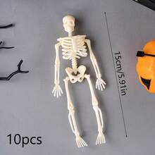 1Pc/10Pcs 35in Halloween Skeleton Decoration Plastic Poseable Skeleton Prop For Haunted House Party Home Decor - Multicolor - View 13