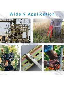 Conjunto de 100 abraçadeiras de aço inoxidável de alta resistência em tamanhos variados - À prova de ferrugem, com travamento automático, resistentes à corrosão e ferrugem, duráveis em aço inoxidável 304, brancas, pacote combinado, abraçadeiras multiuso com travamento automático, adequadas para máquinas, veículos, revestimento de tubos de escape e uso externo. - Pacote com 100 unidades (4/6/8/10/12 polegadas) - Ver 6