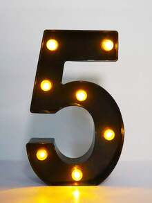 1pc 21.8cm/8.58in Holiday Party Lighting Decor, Christmas Decoration Light, Outdoor LED Light, Digit 0-9, Letter A-Z, Christmas Decoration Digit Light, Holiday Accessories, Wedding Birthday Party Supplies, Room Scene Decor - Black - View 51