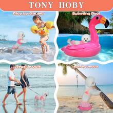 TONY HOBY Dog Bikini Dress, Dog Beach Dress, Bathing Swimsuit In Seaside, Pool For Small Medium Dogs (3PCS, Orange+Pink, S)Christmas - Cam + Hồng - Xem 6