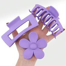 22pcs Purple Hair Care & Massage Set, Suitable For Women, Includes Hair Clips, Hair Ties, Wristbands, Scrunchies, Massage Tools, Face Brush, Scalp Brush, Comes With Luxury Cosmetic Bag, Great For Daily Skincare, Face Massage, Hair Accessories, Best Gift Choice - Multicolor - View 3
