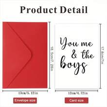 بطاقة تهنئة مضحكة، أنت، أنا والأولاد، مناسبة للابنة/الابن/ابن الأخ، ورق عالي الجودة، 5*7 بوصة