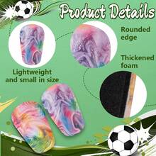 1双迷你不对称水彩足球护腿板，成人套穿式护腿器 - 加厚耐用迷你足球护腿板，适合所有季节 - 彩色 - 查看 4