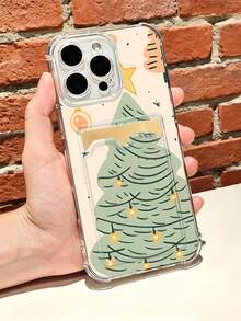 1 pieza Funda protectora, funda transparente para celular, con ranura para tarjeta, carcasa de TPU silicona resistente a golpes "Cubierta de teléfono con diseño de árbol de Navidad iluminado con luces cálidas, estilo minimalista y acogedor, ideal para temporada festiva, tema hogareño y navideño, impresión nítida, ligera y duradera" Compatible con Galaxy A21/A24/A25/A32/A34/A35/A54/A55, Galaxy S25/S24/S23/S22/S21 Ultra/Plus, compatible con iPhone16/15/14/13/12/11/XS/XR/X/PLUS/PRO/PROMAX, agarre cómodo, regalo festivo para amigos, novia, novio, familia - transparente - Ver 8