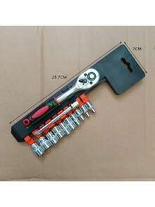 12Pcs Ratchet Wrench Socket Set 1/4 Inch Drive Car Boat Motorcycle Bicycle Repairing Tool
