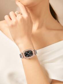 1pc Women's Quartz Watch, Oval Dial Elegant Compact Fashion Accessory