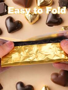 100张巧克力糖果包装纸，方形金箔自制巧克力棒包装纸，内衬加厚纸，DIY糖果棒包装纸，节日礼物 | 可重复使用的包装纸，适用于情人节、婚礼、生日、圣诞节、派对、礼品包装、焦糖、麦片棒、黑芝麻球等 - 彩色 - 查看 9