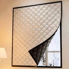 Insulating Curtain Convenient Self-Adhesive Cold Insulation Window Screen Sunshade Sound Insulation Double Layer Thick Insulating Curtain Blackout Curtain