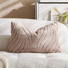 波西米亚风柔软舒适仿羊毛绒抱枕套，米色，适合卧室和客厅装饰，多种颜色可选，不含枕芯（1个，2个可选） - 米色 - 查看 10