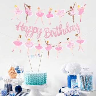 Corona de ballet de bailarina, decoración de fiesta de cumpleaños de bailarina, corona de bailarina, decoración de fiesta de ballet, regalo de fiesta de ducha de baile