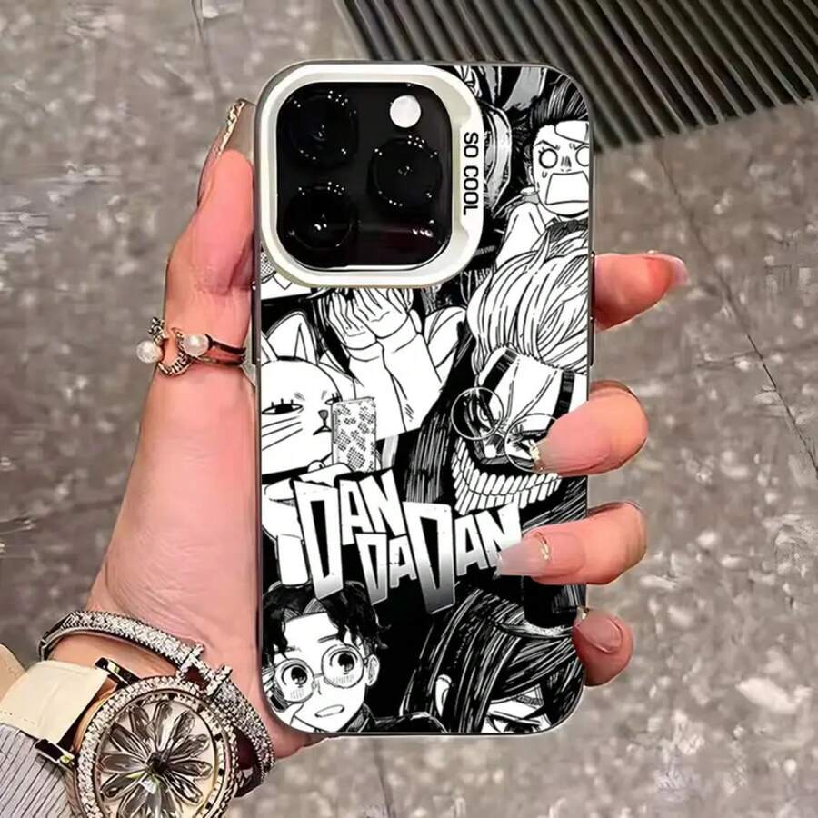 Funda de color plata para 17 Pro Max 16 Pro Max 15 14 13 11 12 Plus de Anime D-Dandadan Okaran - z8 - Ver 1