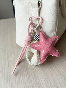 Blogger Shared Personalized Car Key Chain, DIY Creative Key Chain, Key Pendant, Heart Star Pendant, Backpack Pendant, Handmade Woven Keychain, Backpack Decoration - Multicolor - View 10