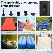 RAF Portable Vacuum Air Pump, Dual-Use Inflation And Deflation. Suitable For Airbeds, Mattresses, Air Cushions, Boats And Swim Rings. Also Functions As A Vacuum Pump For Storage Bags And Clothing. Ideal Camping Essential. Spring/Summer Special Offer! - Multicolor - View 5