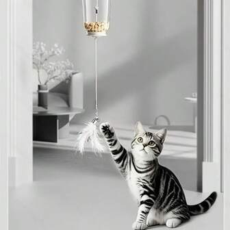 1 pieza Juguete dispensador de comida lenta para gatos colgante, Dispensador de rompecabezas para gatos