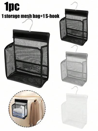 Atmungsaktive Mesh-Hängeaufbewahrungstasche mit Haken - Faltbarer Aufbewahrungskorb für Dusche, Studentenwohnheim-Essentials, Fitnessstudios, Reisezubehör, platzsparende Hängetasche für Dusche, Schlafzimmer, Wohnwagen-Badezimmer, Küche, Haushaltsorganisation & Ankleidezimmer, leichter, strapazierfähiger Netzbeutel für einfache Aufbewahrung von Kosmetika, Handtüchern, Kleinteilen, Weihnachten, Ostern