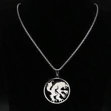 Fashion Werewolf Stainless Steel Necklace For Men Wolf Silver Color Statement Necklace Jewelry - Necklace - View 4