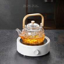 Una tetera de vidrio con asa, un juego de té de vidrio especial recién lanzado en 2025, adecuado para varios tipos de cocinas. Esta tetera tiene funciones de juego de té y es aplicable para uso al aire libre, hotel y hogar, y se puede usar como tetera para preparar té negro. Gran promoción de fin de año, los amigos que les guste pueden hacer pedidos para comprar. - Multicolor - Ver 9