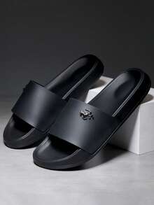 Men's Sports Slippers, Durable Thick EVA Sole, Lightweight Casual Indoor Outdoor Flip Flops, Suitable For Summer Outdoor, Beach And Leisure - Black - View 1