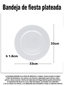 Un plato redondo de metal, fácil de limpiar, resistente a altas y bajas temperaturas, de gran capacidad y con un acabado brillante, es perfecto para pastelerías y cafeterías que deseen exhibir postres navideños de edición limitada. También es ideal como elemento decorativo para centros comerciales y hostales, como regalo navideño para amigos y familiares, o para presentar aperitivos y postres navideños a diario. Disponible en colores lisos, diseños sencillos, estampados navideños y texturas en relieve para adaptarse a diferentes estilos de decoración. - 200951132 Blanco - Ver 3