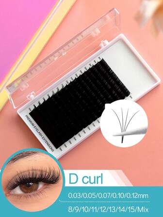 Extensiones de pestañas SONG LASHES de 16 mm, estilo natural con rizo D, volumen ruso de 0.05, 0.07, 0.10, 0.15, 0.20 mm de longitud