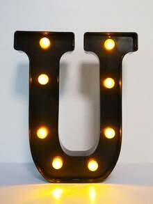 1pc 21.8cm/8.58in Holiday Party Lighting Decor, Christmas Decoration Light, Outdoor LED Light, Digit 0-9, Letter A-Z, Christmas Decoration Digit Light, Holiday Accessories, Wedding Birthday Party Supplies, Room Scene Decor - Black - View 44