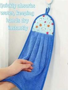 3pcs/6pcs/10pcs Wall-Mounted Hand Towels, Kitchen Hand Towels, Cute Hanging Hand Towels/Wipers, Absorbent, Household Bathroom, Thickened, Coral Fleece Hand Towels, Salon Hand Towels,School,Back To School,Travel,Travel Essentials,Home Essentials,Towel,Skin Care - 彩色 - 查看 3