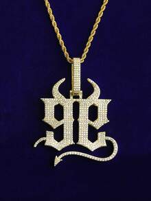DUBSS 1 Piece Iced Out Back To Back 99 Necklace Pendant For Men 5A Cubic Zirconia Gold Plated Hip Hop Jewelry - Number - View 11