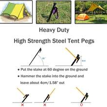 Conjunto de 6 estacas de barraca reforçadas de 20 cm (7,8 pol.) para piquenique e camping. Ideal para trilhas e acampamentos. Acessórios e equipamentos de camping. #Cor: 6 unidades de 20 cm