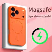 1个纯色哑光液态硅胶软手机壳，兼容 17 Pro Max Air 16 15 14 13 12 11 Pro Max Plus AirMagsafe磁吸无线充电边框后盖，液态硅胶手机壳，圣诞礼物