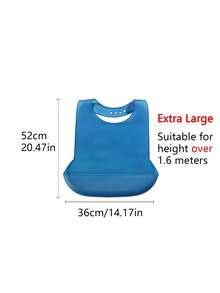 1件成人加大码可重复使用硅胶围兜，可调节扣环设计，经久耐用且易于清洁，适合老年人护理，是感恩节、圣诞节、母亲节、父亲节的绝佳礼物。