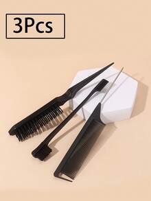 Set de 3 piezas/1 pieza Cepillo de cerdas, Peine de cola de rata de acero, Peine de gancho tejido, Cepillo profesional de cerdas de crin sin perfume para peluquería, para cabello grueso/fino, Peine sin electricidad para degradado y limpieza de maquinilla, Herramienta alisadora para peinado liso antiestático, Herramienta de masaje del cuero cabelludo para peinado y peluquería, Cepillo para el cabello de mujeres, Cabello, Viaje, Herramientas para el cabello, Artículos para el cabello, Barbero, Accesorios de barbería, Barbería, Equipo de peluquería