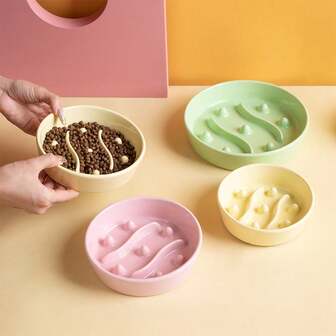 Ceramic Slow Food Bowl Anti-Choking Slow Eating Bowl Pet Bowl Anti-Spill Bowl Cat Food Bowl Cat Bowl Dog Bowl Cross-Border Pet Supplies