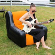 1个充气沙发 - 快速充气/放气便携式户外沙发，带收纳袋，色彩鲜艳的可折叠座椅，适合露营、海滩、后院和室内使用 - 轻便耐用，是圣诞节、万圣节、感恩节的完美礼物