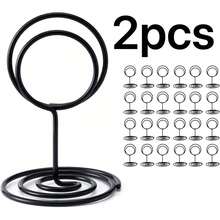 Set Of 2, 4, Or 6 Table Number Holders, Seat Card Holders, Metal Wire Photo Clips, Small Table Card Holders, Photo Clips For Centerpiece Decoration, Suitable For Weddings, Banquets, Parties, And Birthdays - Black - View 7
