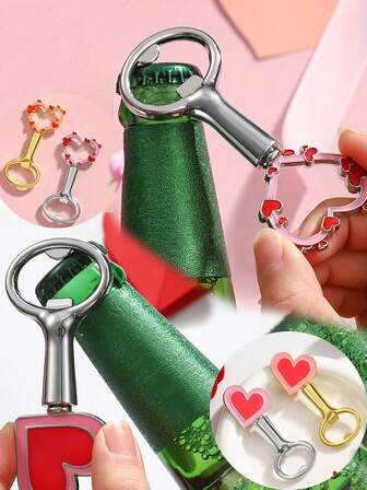 1个红色心形开瓶器，情人节礼物，生日派对啤酒开瓶器，婚礼派对礼物，锌合金心形开瓶器，情人节开瓶器，情人节派对礼物，家居厨房用品，瓶子配件，小工具