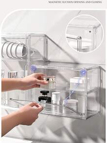 Trong suốt | Hộp acrylic trong suốt hiện đại chống bụi | Có nắp đậy, giá trưng bày, cửa sổ quan sát | Dùng để trưng bày tượng nhỏ - Nhiều màu - Xem 3