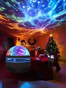 1 pieza Lámpara del cielo estrellado hipnotizante, agrega resplandor a tu romántico dormitorio y brilla para fiestas, aventuras de campamento y días festivos - El regalo soñado para cualquier ocasión y festividad (Navidad, Día de San Valentín, Pascua) con proyección de luces del norte, luz de ambiente para el dormitorio, lámpara celestial, lámpara de proyección de aurora, opción de regalo superior - luz policromática - Ver 3