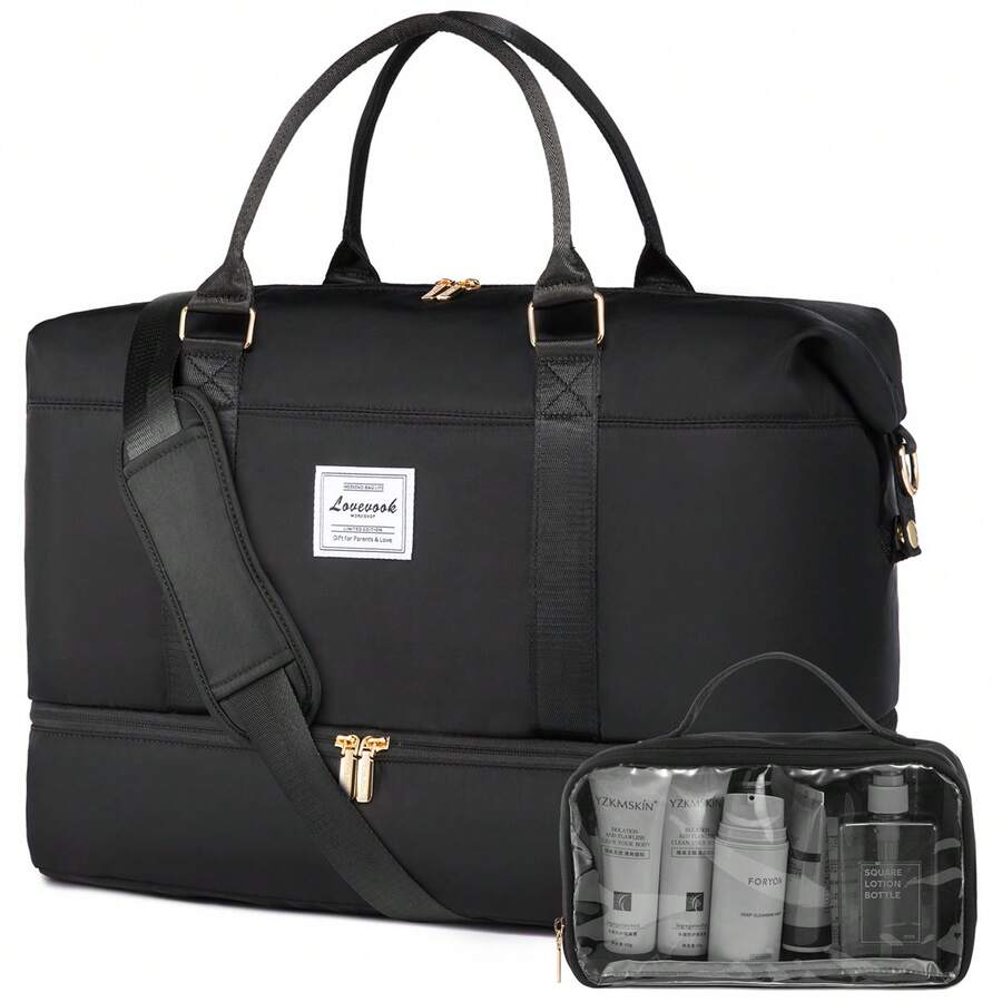 LOVEVOOK Travel Bag Weekender Bags For Women, Carry On Overnight With Shoe Compartment,Duffle With Laptop Pocket,Hospital Bag For Labor Delivery,Gym Tote With Toiletry - màu đen - Xem 1