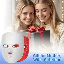 Aedwdpe USB Rechargeable 7-Color Light Therapy LED Face Mask, Suitable For Daily Facial Use - Facial Skincare Tool - White - View 10