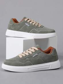 低帮女鞋运动鞋，休闲板鞋，运动鞋，学生鞋，时尚撞色系带设计，透气柔软，适合所有季节 - 軍綠色 - 查看 5