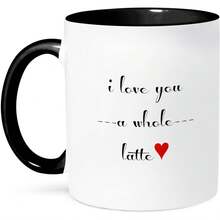 Taza 3dRose "Te Amo Todo Un Latte", Negra, 11 oz - Multicolor - Ver 1