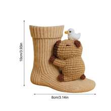 3D Animal Plush Hug Socks, Animal Pattern Knitted Floor Socks, Warm Socks, Cute Autumn/Winter Floor Socks - Monkey, Koala, Panda, Rabbit Etc. | Handmade Crochet Warm Mid-Calf/Knee-High Socks With Adorable 3D Animal Face And Hugging Arms | Comfortable Christmas Gift, Couples Set | Soft And Durable Yarn - Multicolor - View 8