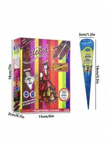 Colorful JNSI Henna Temporary Tattoo Paste - Natural Tattoo Cone Cream Ideal For Party, Festival Use Easy - Apply Formula Body Art Supplies - Bright - View 9