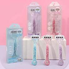 Miniso Sanrio Characters Kuromi Series Gentle 5-Layer Lady Razor 5-Layer Blades + Lubricating Strip Design, Smooth Shaving Reducing Skin Friction(1PC)