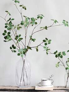 1 غصن اصطناعي مع أوراق، فرع أزاليا ياباني مقلد، فرع ورق ربيعي مزيف، رذاذ ورق مزيف من فرع الصفصاف، فرع البندق، لملء المزهريات، ديكور المكتب والمنزل والزفاف - متعدد الألوان - مشاهدة 4