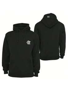 Paris Flamengo Fleece Sweatshirt For Men And Women With Pocket And Hood, Flannel Lined, Winter - 黑色 - 查看 1