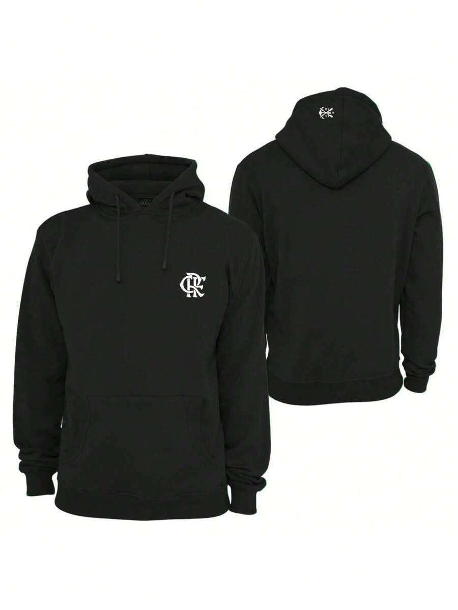 Paris Flamengo Fleece Sweatshirt For Men And Women With Pocket And Hood, Flannel Lined, Winter - 黑色 - 查看 1
